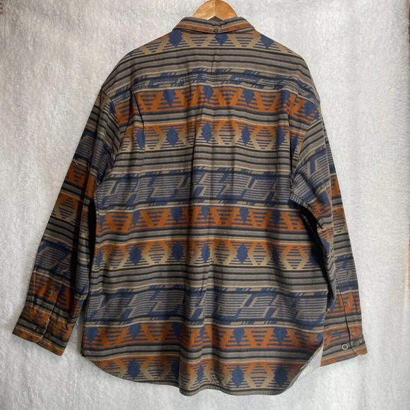 Cabela's 2XL Regular Southwestern Button Up Men's Pocket Fleece Cotton Collared - Picture 10 of 10